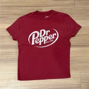 Dr Pepper Faded Wash Baby Tee Crop Top